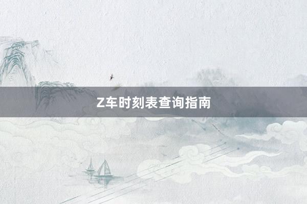 Z车时刻表查询指南